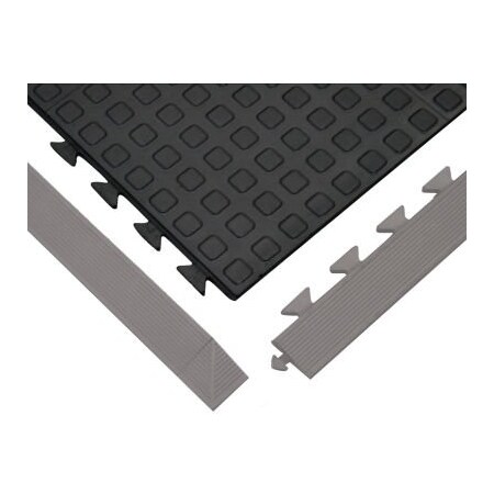 Tennesee Mat Co Wearwell Rejuvenator Squared Interlocking Tile 5/8" Thick 1' x 3' Black 502.58X1X3BK